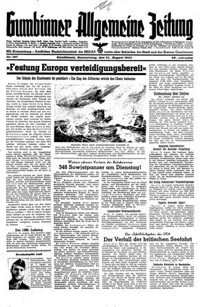 Gumbinner allgemeine Zeitung vom 12.08.1943