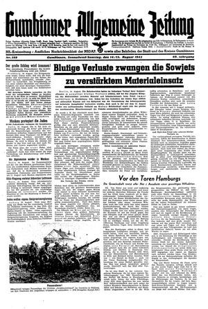 Gumbinner allgemeine Zeitung vom 14.08.1943