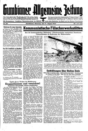 Gumbinner allgemeine Zeitung vom 17.08.1943