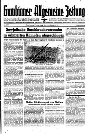 Gumbinner allgemeine Zeitung vom 19.08.1943