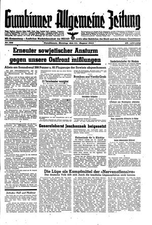 Gumbinner allgemeine Zeitung vom 23.08.1943