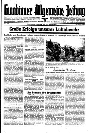 Gumbinner allgemeine Zeitung vom 24.08.1943