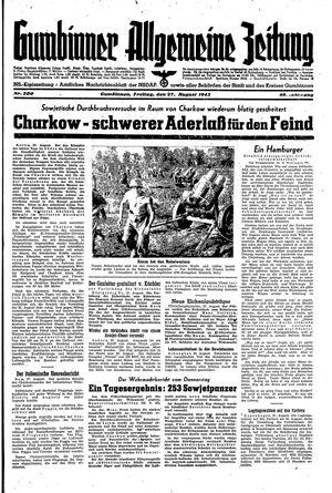 Gumbinner allgemeine Zeitung vom 27.08.1943