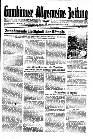 Gumbinner allgemeine Zeitung vom 30.08.1943