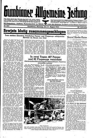Gumbinner allgemeine Zeitung vom 31.08.1943