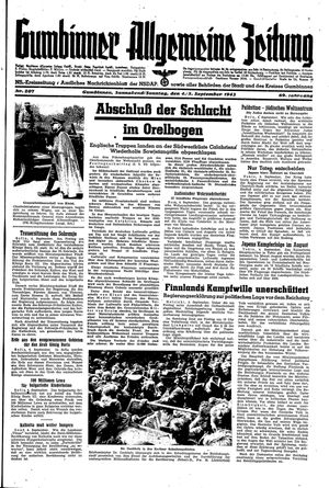 Gumbinner allgemeine Zeitung vom 04.09.1943