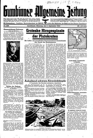 Gumbinner allgemeine Zeitung vom 07.09.1943