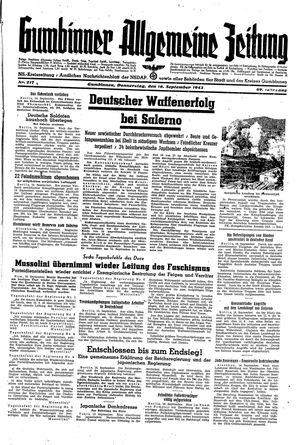 Gumbinner allgemeine Zeitung vom 16.09.1943