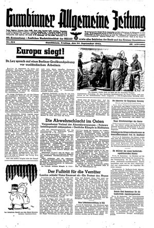 Gumbinner allgemeine Zeitung vom 24.09.1943