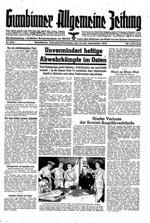 Gumbinner allgemeine Zeitung vom 25.09.1943