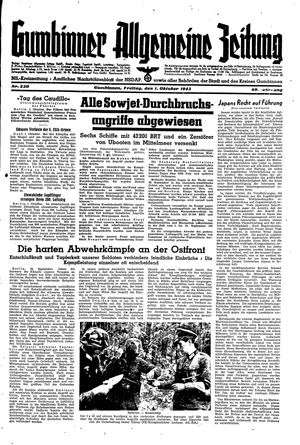 Gumbinner allgemeine Zeitung on Oct 1, 1943