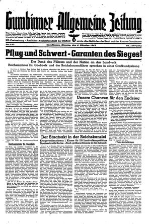 Gumbinner allgemeine Zeitung vom 04.10.1943