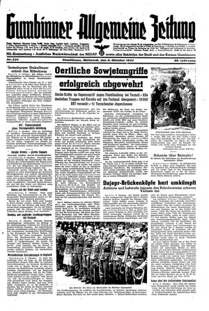 Gumbinner allgemeine Zeitung vom 06.10.1943