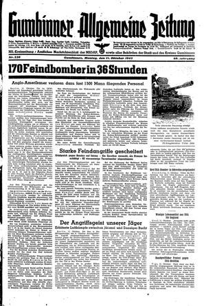 Gumbinner allgemeine Zeitung vom 11.10.1943