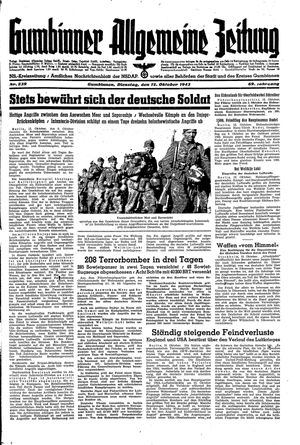 Gumbinner allgemeine Zeitung vom 12.10.1943