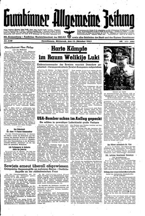 Gumbinner allgemeine Zeitung vom 13.10.1943