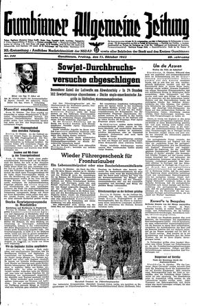 Gumbinner allgemeine Zeitung vom 15.10.1943