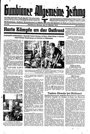 Gumbinner allgemeine Zeitung vom 18.10.1943