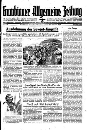 Gumbinner allgemeine Zeitung vom 23.10.1943