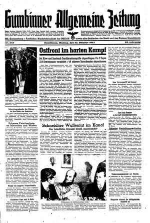 Gumbinner allgemeine Zeitung vom 25.10.1943