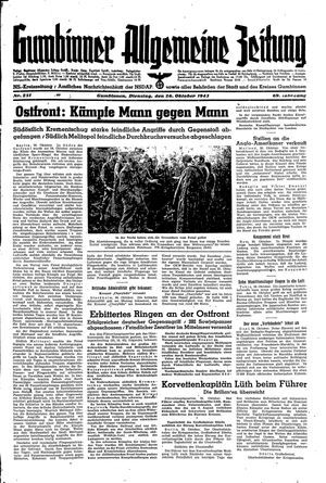 Gumbinner allgemeine Zeitung vom 26.10.1943