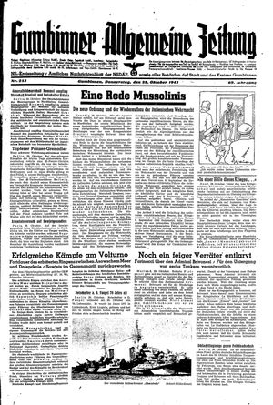 Gumbinner allgemeine Zeitung vom 28.10.1943