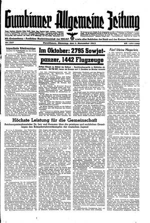 Gumbinner allgemeine Zeitung on Nov 2, 1943