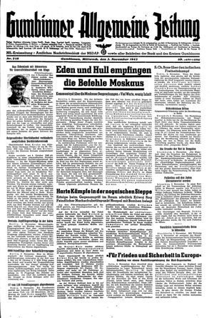 Gumbinner allgemeine Zeitung vom 03.11.1943