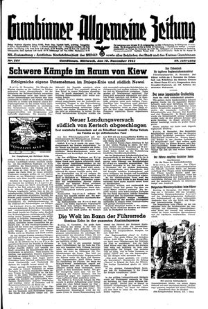 Gumbinner allgemeine Zeitung vom 10.11.1943