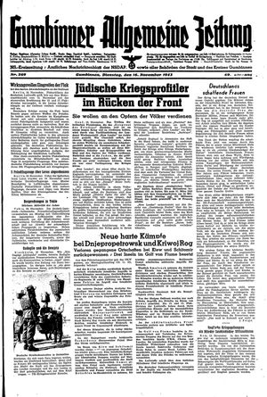 Gumbinner allgemeine Zeitung vom 16.11.1943