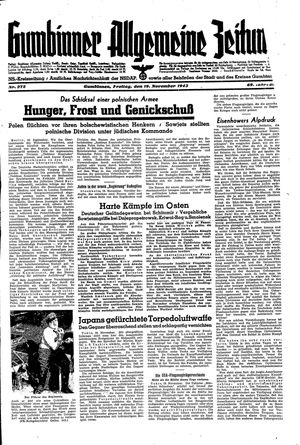 Gumbinner allgemeine Zeitung vom 19.11.1943