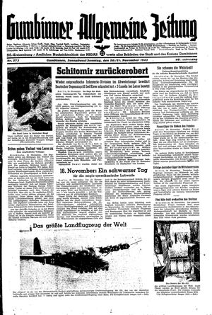 Gumbinner allgemeine Zeitung vom 20.11.1943