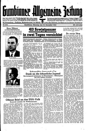 Gumbinner allgemeine Zeitung vom 23.11.1943