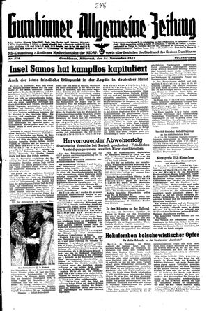 Gumbinner allgemeine Zeitung vom 24.11.1943