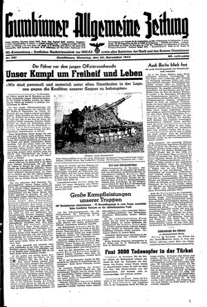 Gumbinner allgemeine Zeitung vom 30.11.1943