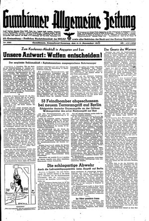 Gumbinner allgemeine Zeitung vom 04.12.1943