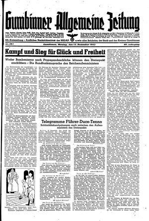 Gumbinner allgemeine Zeitung vom 13.12.1943