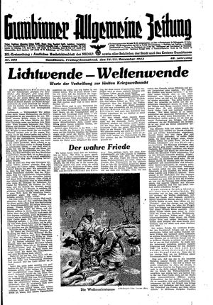 Gumbinner allgemeine Zeitung vom 24.12.1943