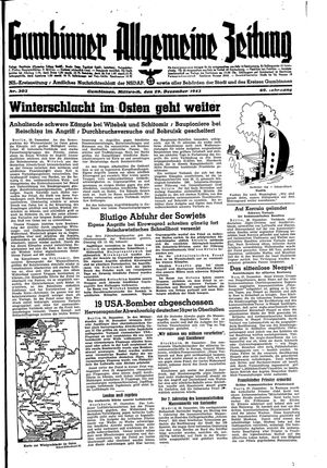 Gumbinner allgemeine Zeitung vom 29.12.1943