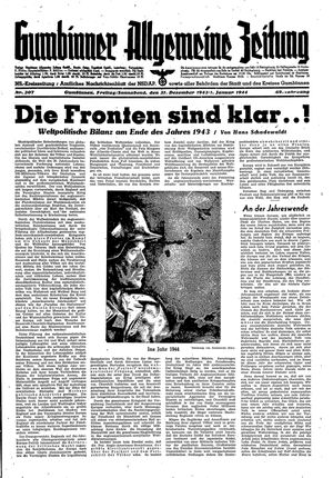 Gumbinner allgemeine Zeitung vom 31.12.1943