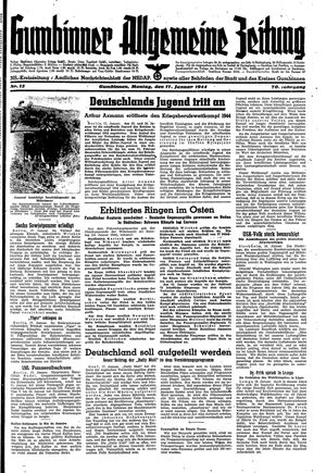 Gumbinner allgemeine Zeitung vom 17.01.1944