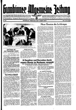 Gumbinner allgemeine Zeitung vom 05.04.1944