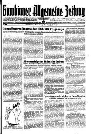 Gumbinner allgemeine Zeitung on Apr 13, 1944