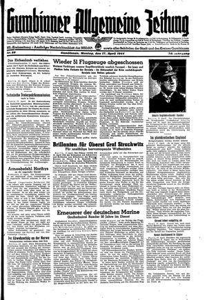 Gumbinner allgemeine Zeitung vom 17.04.1944