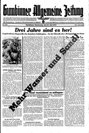 Gumbinner allgemeine Zeitung vom 22.06.1944