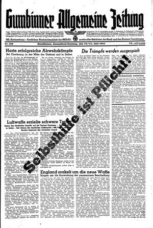 Gumbinner allgemeine Zeitung vom 24.06.1944