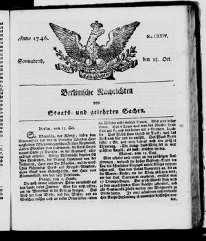 Berlinische Nachrichten von Staats- und gelehrten Sachen vom 15.10.1746