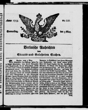 Berlinische Nachrichten von Staats- und gelehrten Sachen vom 03.05.1753