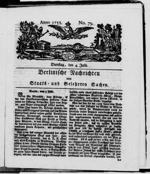 Berlinische Nachrichten von Staats- und gelehrten Sachen vom 04.07.1758