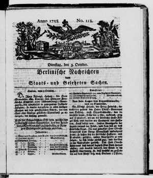 Berlinische Nachrichten von Staats- und gelehrten Sachen vom 03.10.1758